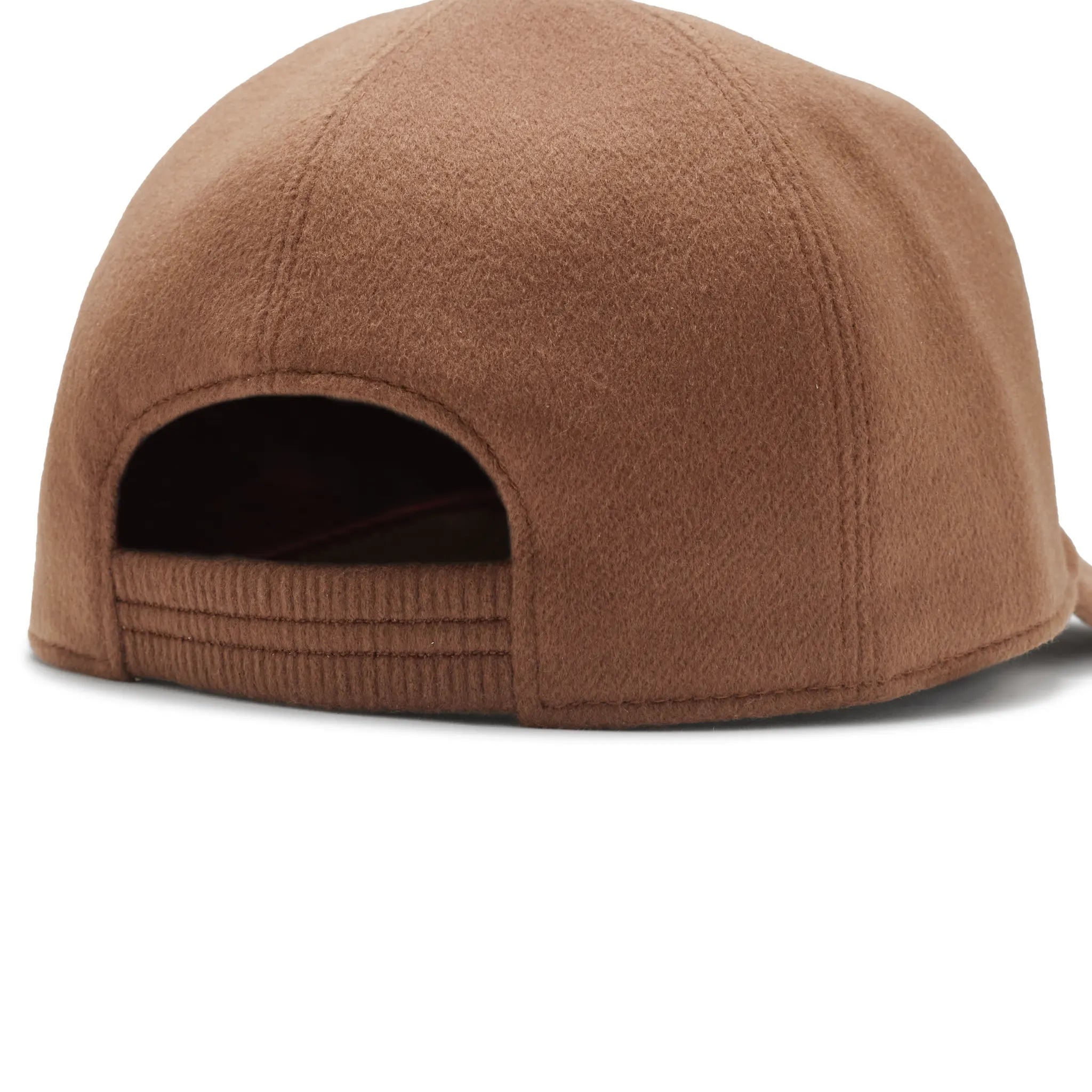 Back View of Loro Piana Cashmere Storm System Velvet Brown Baseball Cap FAF8520_E251